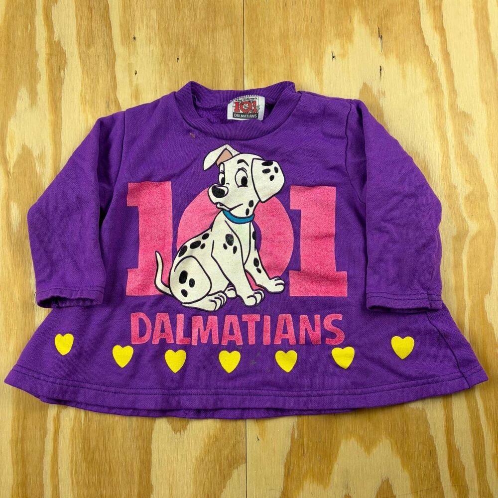 Vintage 90s Disney 101 Dalmatians Dalmatian Crewneck – Purple – Toddler 3T